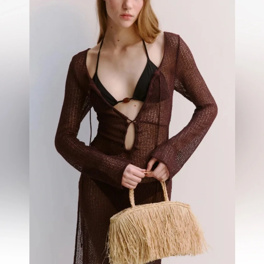 H&M fringe handbag raffia NWT LAST ONE - Picture 9 of 15